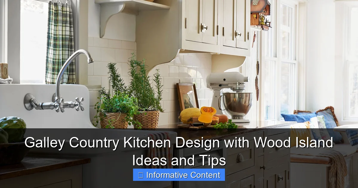 Galley Country Kitchen Design with Wood Island Ideas and Tips