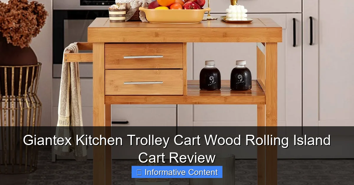 Giantex Kitchen Trolley Cart Wood Rolling Island Cart Review
