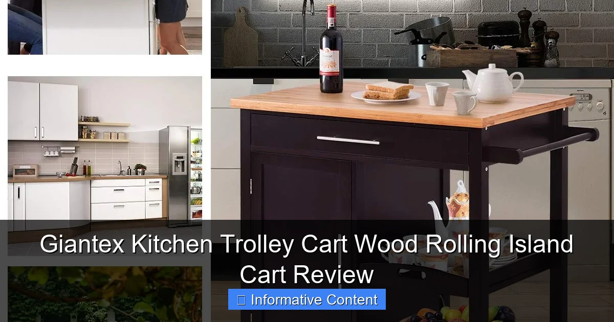 Giantex Kitchen Trolley Cart Wood Rolling Island Cart Review
