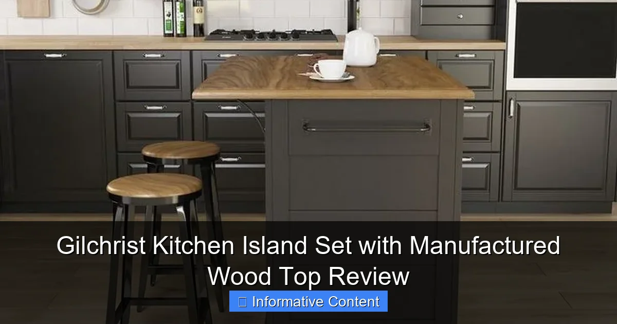 Gilchrist Kitchen Island Set with Manufactured Wood Top Review