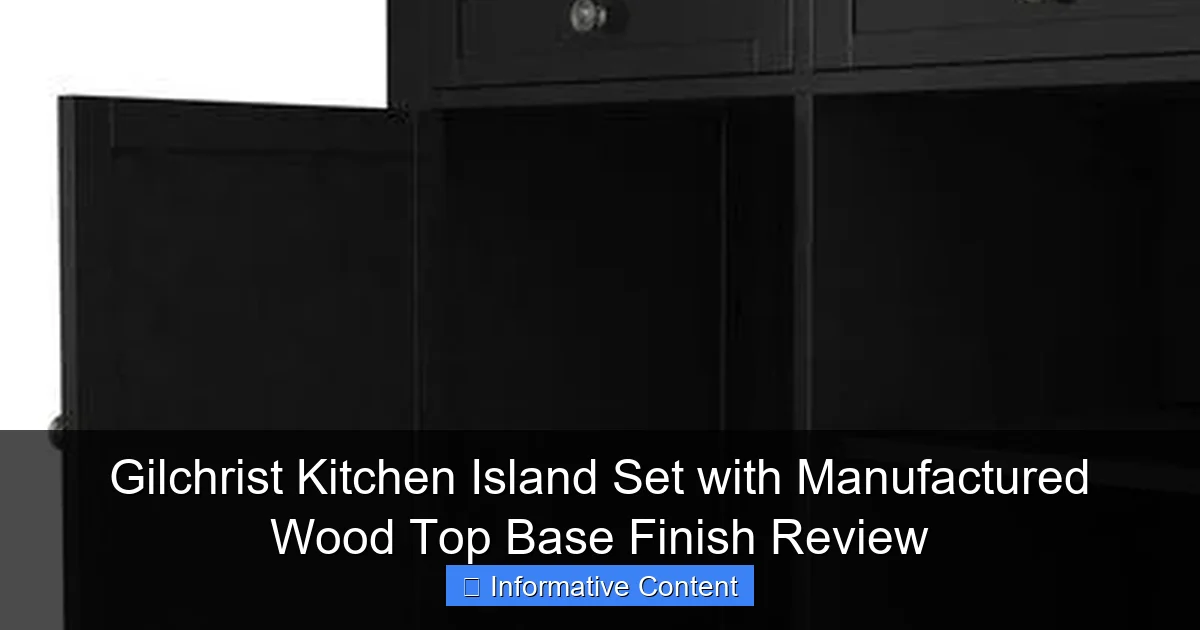 Gilchrist Kitchen Island Set with Manufactured Wood Top Base Finish Review