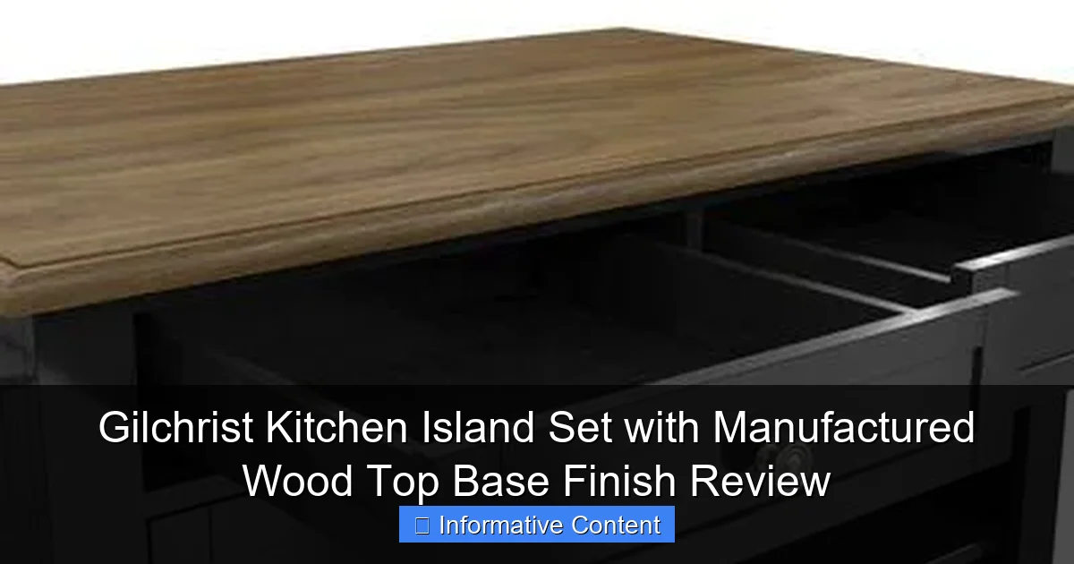 Gilchrist Kitchen Island Set with Manufactured Wood Top Base Finish Review
