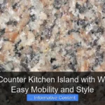 Granite Counter Kitchen Island with Wheels for Easy Mobility and Style