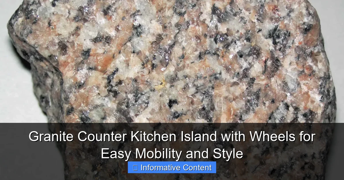 Granite Counter Kitchen Island with Wheels for Easy Mobility and Style