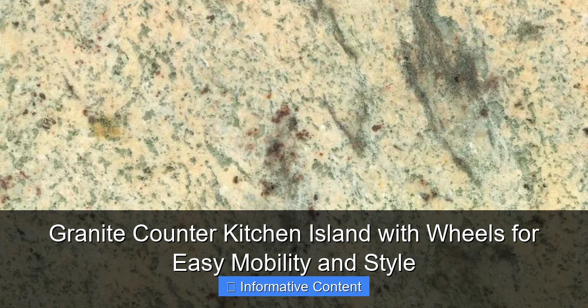 Granite Counter Kitchen Island with Wheels for Easy Mobility and Style