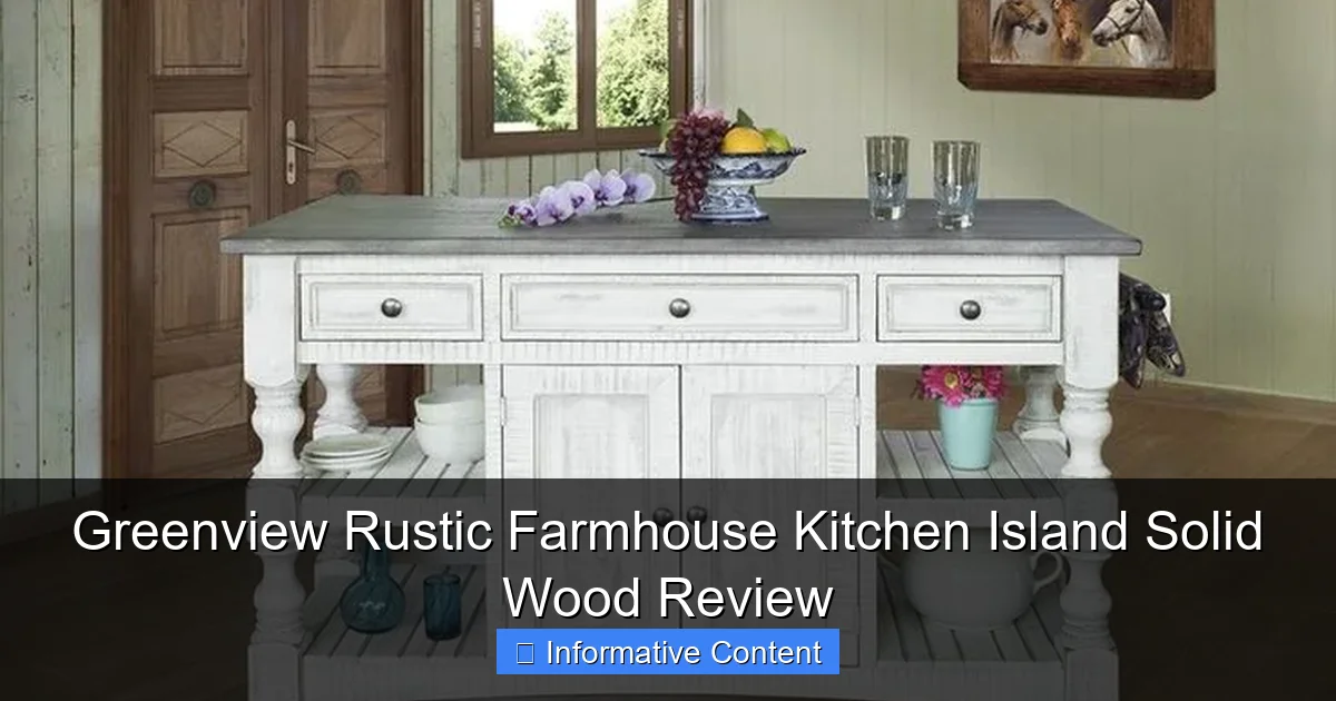 Greenview Rustic Farmhouse Kitchen Island Solid Wood Review