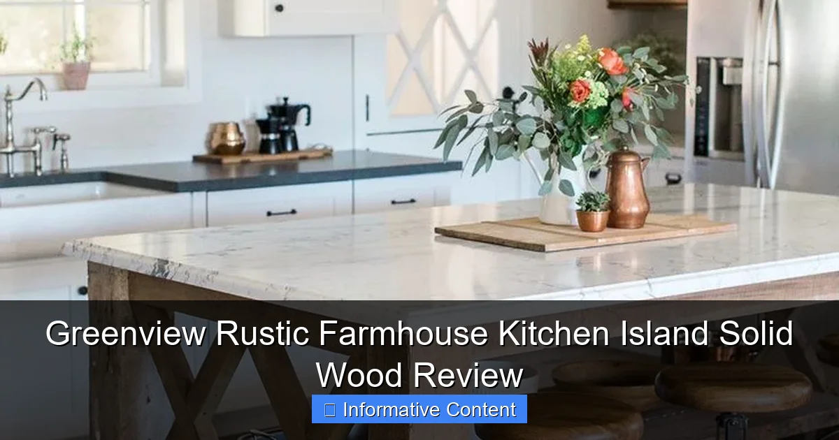 Greenview Rustic Farmhouse Kitchen Island Solid Wood Review