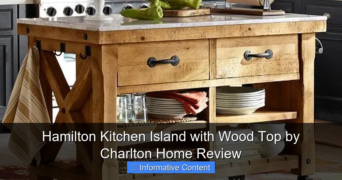 Hamilton Kitchen Island with Wood Top by Charlton Home Review