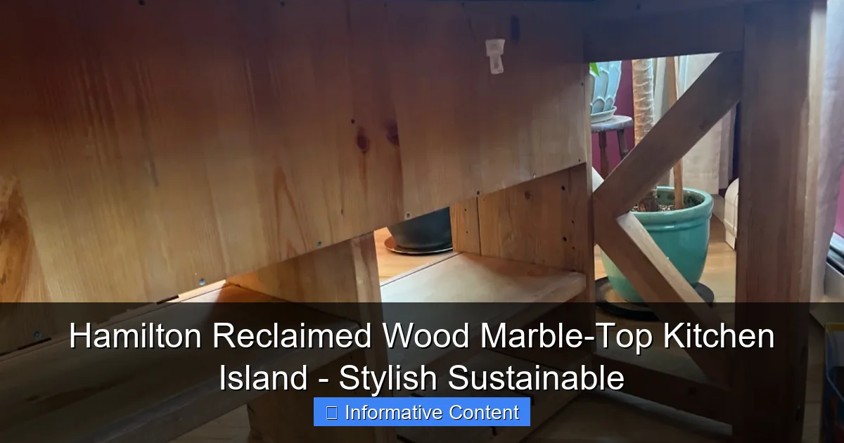 Hamilton Reclaimed Wood Marble-Top Kitchen Island - Stylish Sustainable