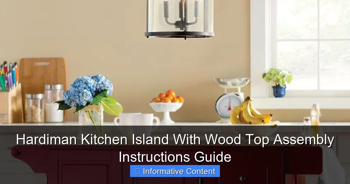 Hardiman Kitchen Island With Wood Top Assembly Instructions Guide