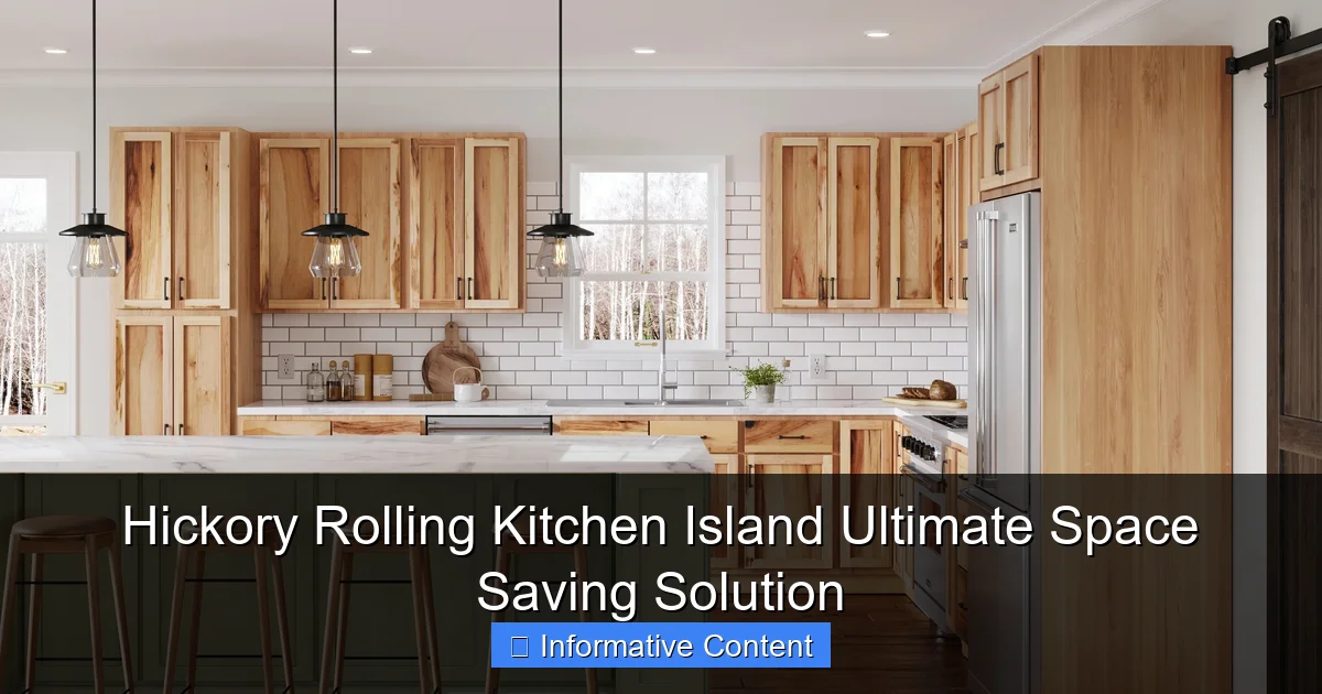 Hickory Rolling Kitchen Island Ultimate Space Saving Solution