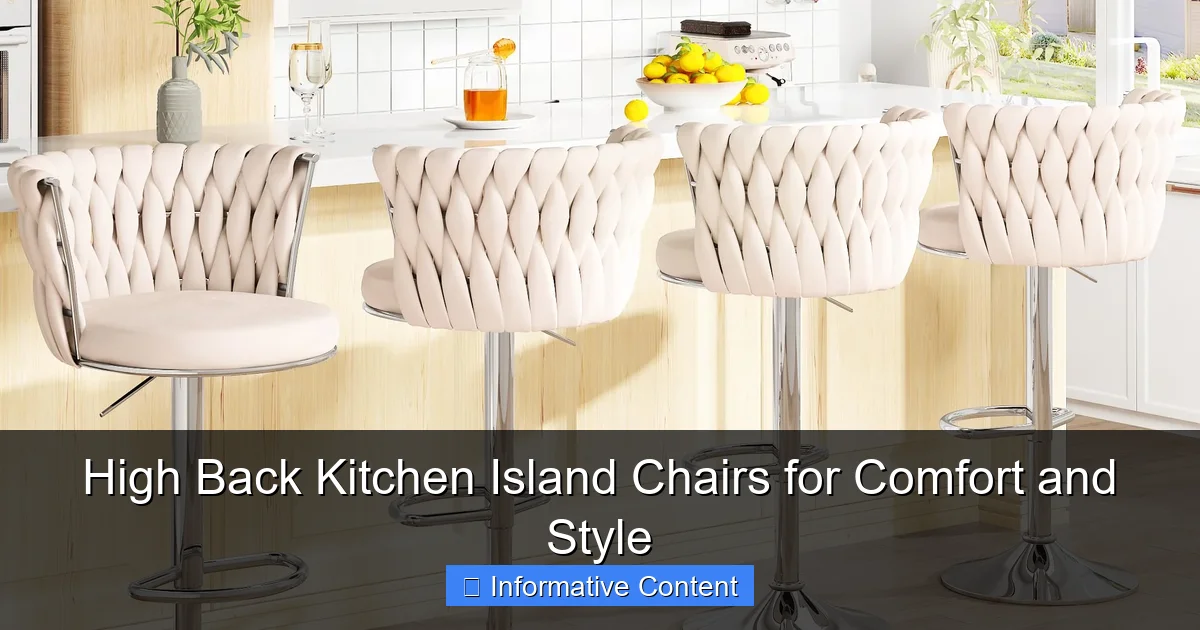 High Back Kitchen Island Chairs for Comfort and Style