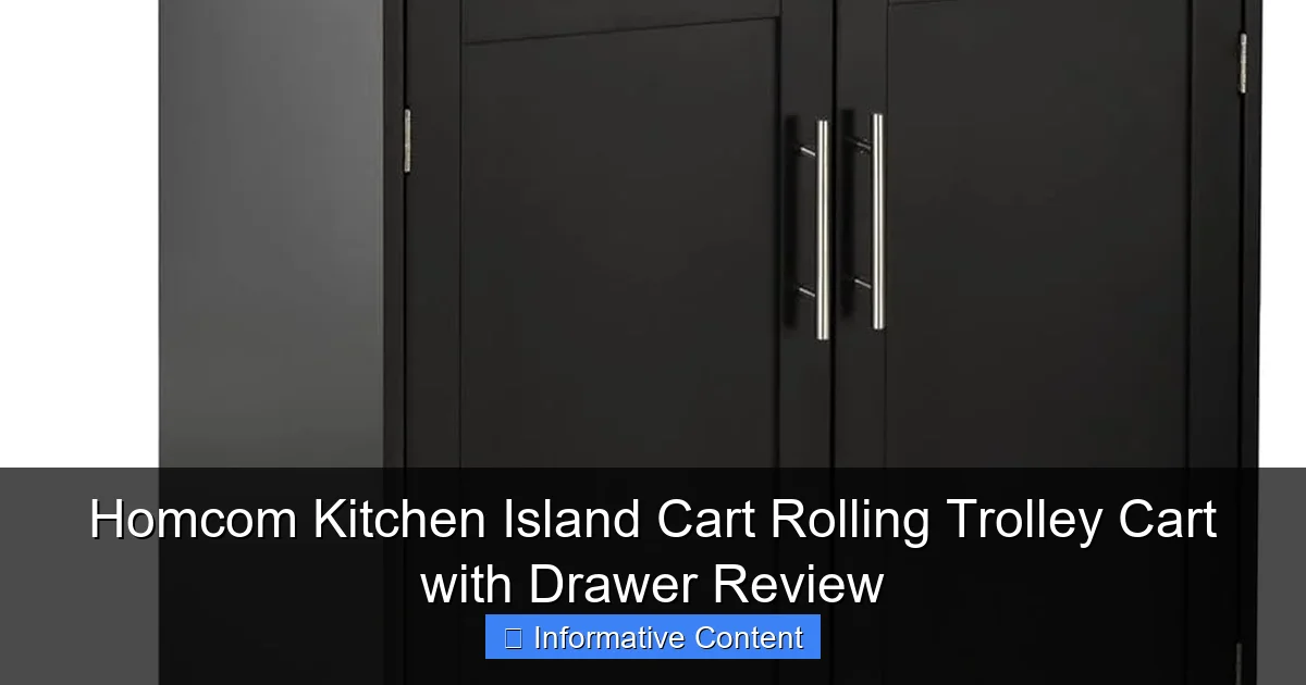 Homcom Kitchen Island Cart Rolling Trolley Cart with Drawer Review