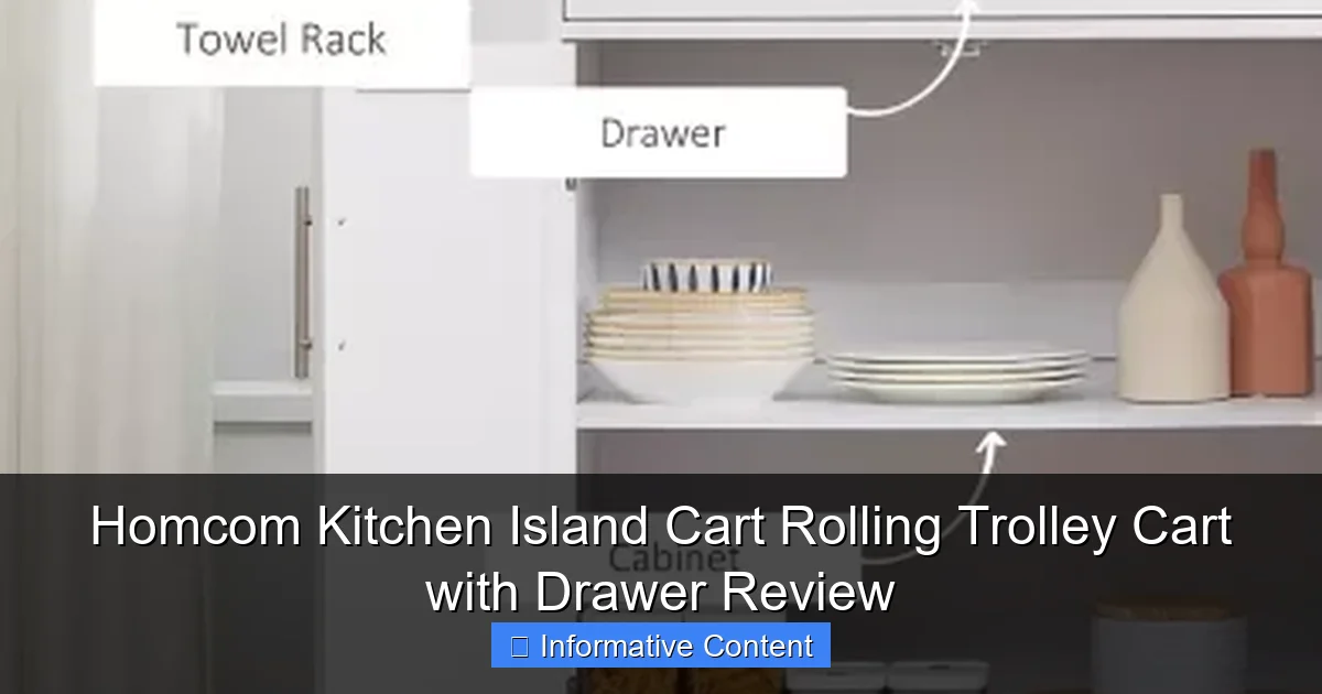 Homcom Kitchen Island Cart Rolling Trolley Cart with Drawer Review