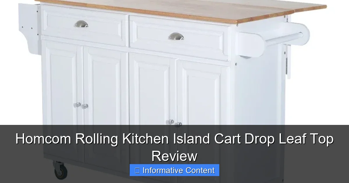 Homcom Rolling Kitchen Island Cart Drop Leaf Top Review