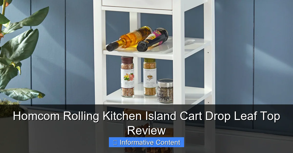 Homcom Rolling Kitchen Island Cart Drop Leaf Top Review