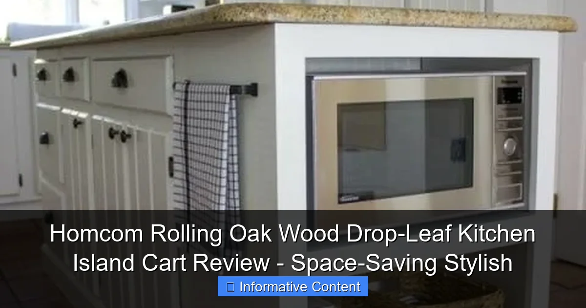 Homcom Rolling Oak Wood Drop-Leaf Kitchen Island Cart Review - Space-Saving Stylish