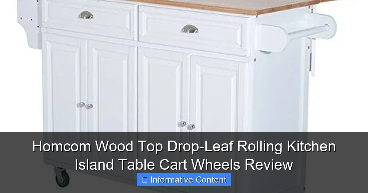 Homcom Wood Top Drop-Leaf Rolling Kitchen Island Table Cart Wheels Review