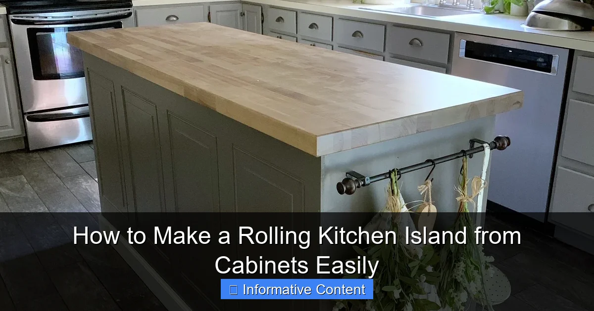 How to Make a Rolling Kitchen Island from Cabinets Easily