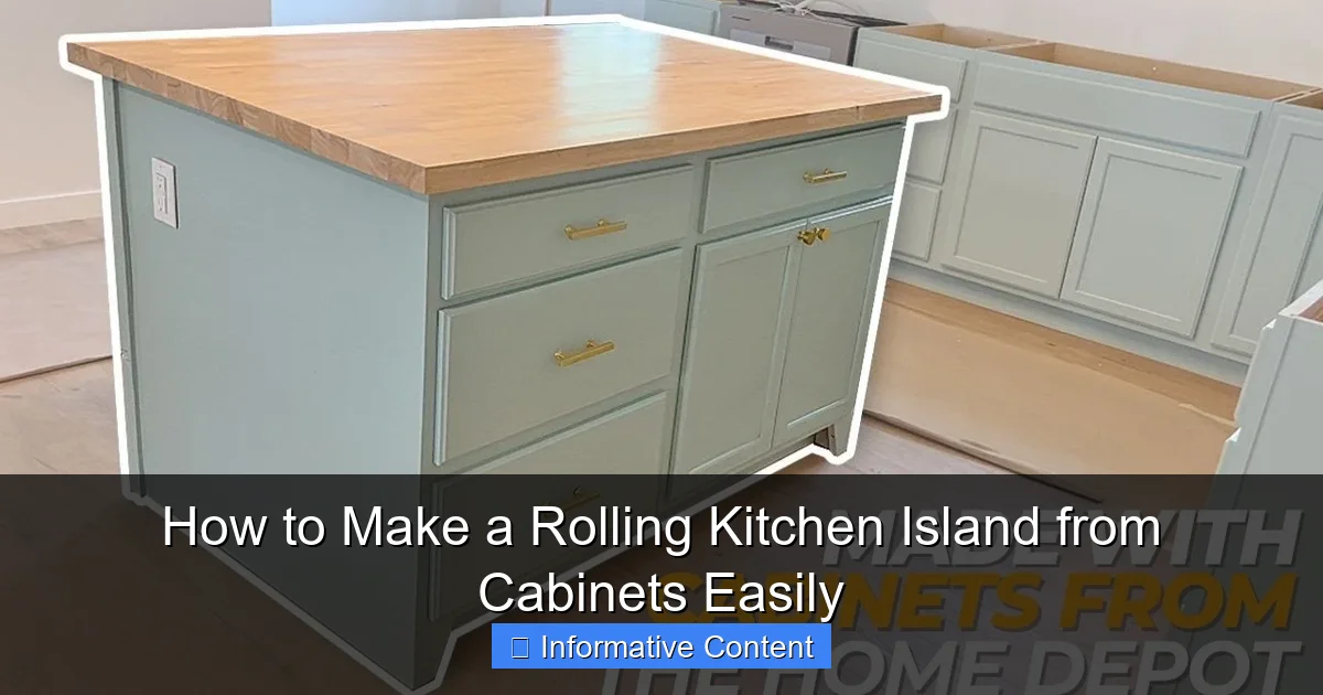 How to Make a Rolling Kitchen Island from Cabinets Easily