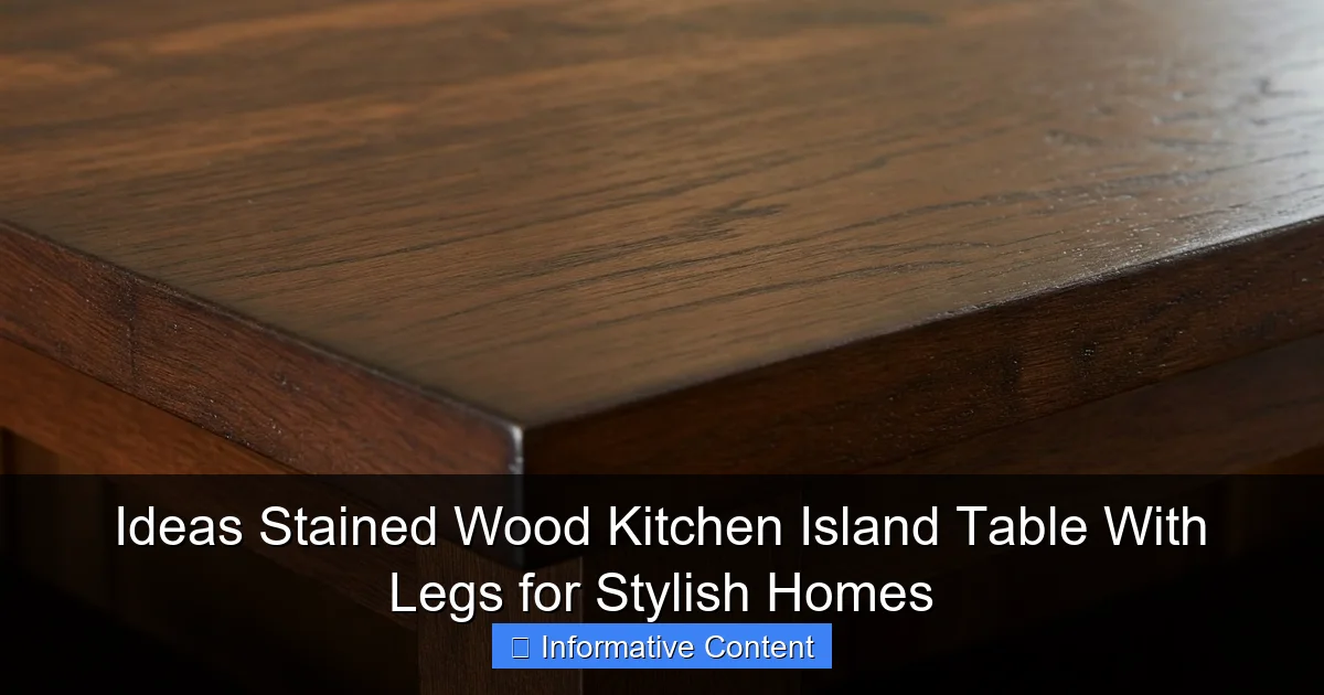 Ideas Stained Wood Kitchen Island Table With Legs for Stylish Homes