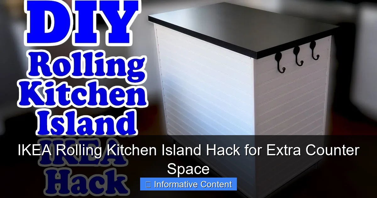 IKEA Rolling Kitchen Island Hack for Extra Counter Space