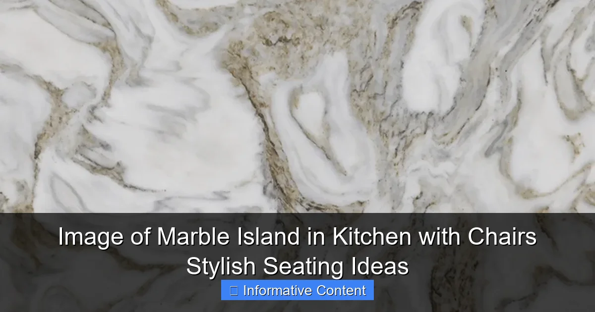 Image of Marble Island in Kitchen with Chairs Stylish Seating Ideas