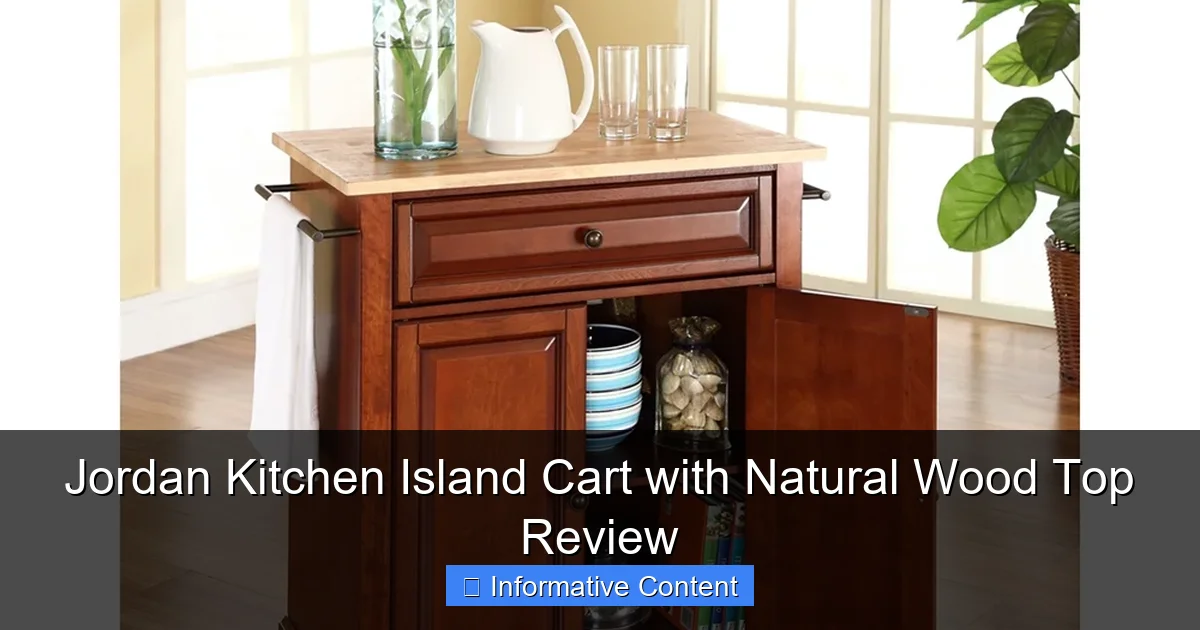Jordan Kitchen Island Cart with Natural Wood Top Review