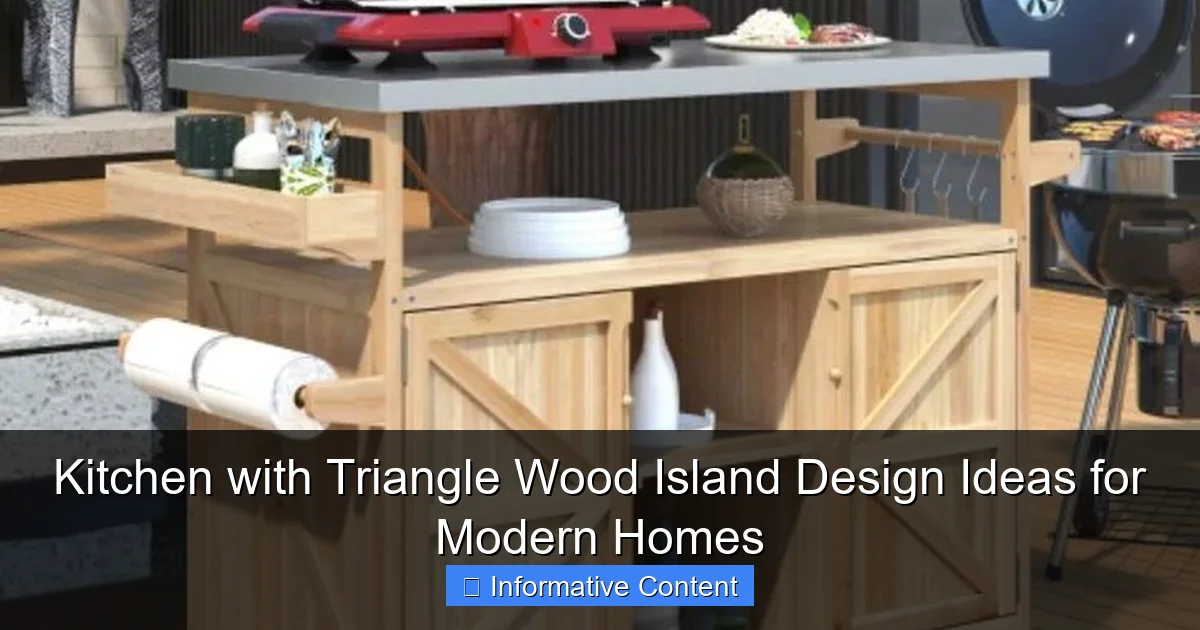 Kitchen with Triangle Wood Island Design Ideas for Modern Homes