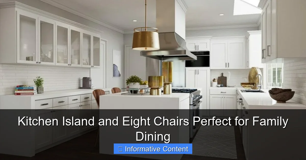 Kitchen Island and Eight Chairs Perfect for Family Dining
