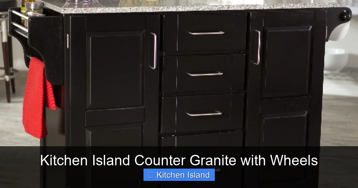 Kitchen Island Counter Granite with Wheels