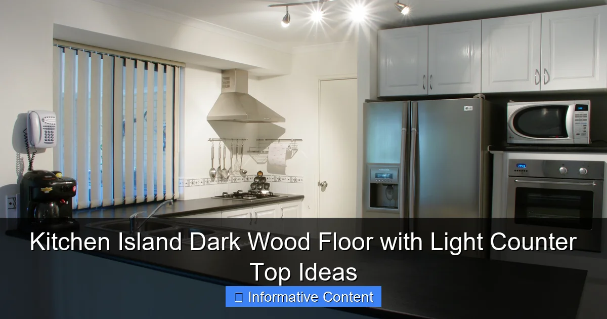 Kitchen Island Dark Wood Floor with Light Counter Top Ideas