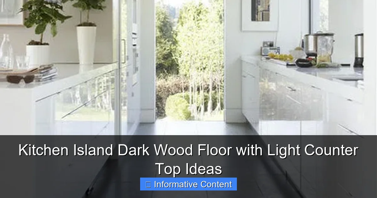 Kitchen Island Dark Wood Floor with Light Counter Top Ideas