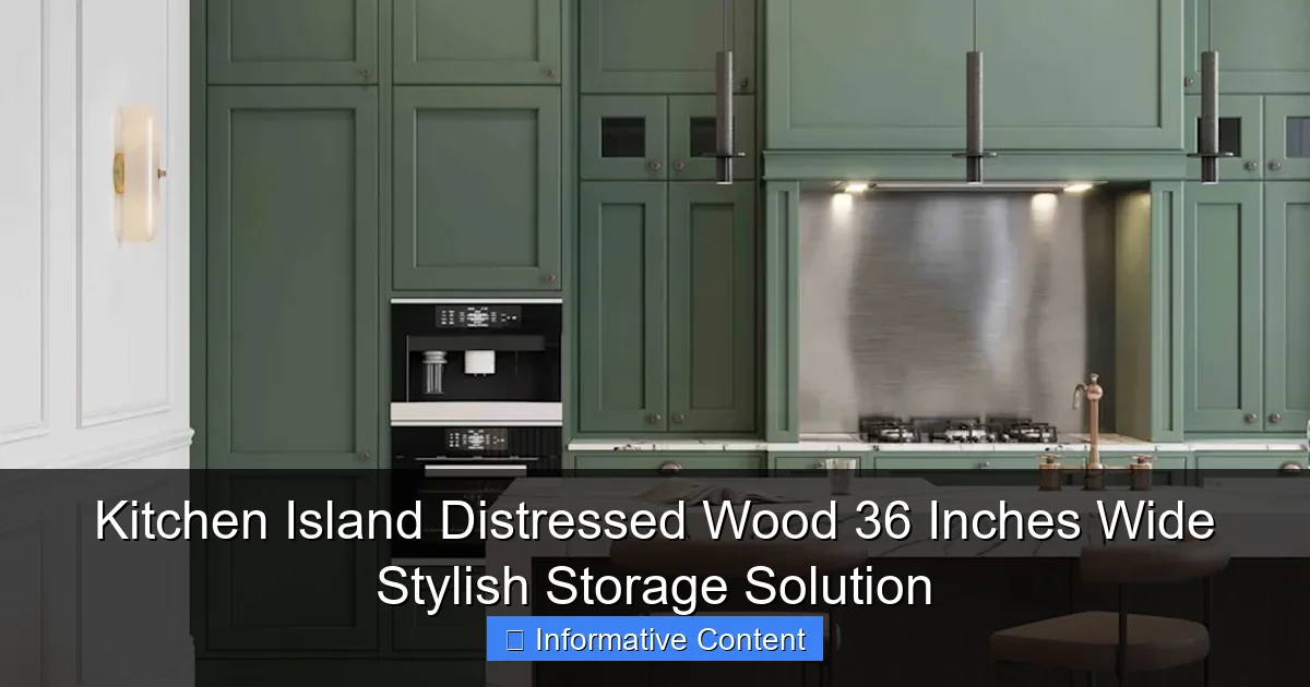 Kitchen Island Distressed Wood 36 Inches Wide Stylish Storage Solution