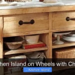 Kitchen Island on Wheels with Chairs