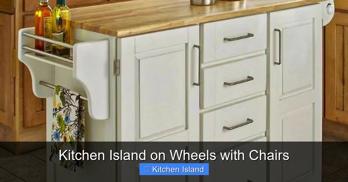 Kitchen Island on Wheels with Chairs