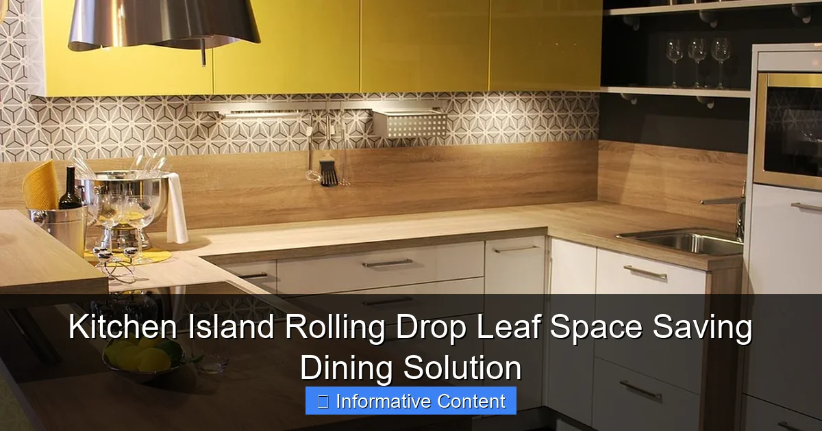 Kitchen Island Rolling Drop Leaf Space Saving Dining Solution