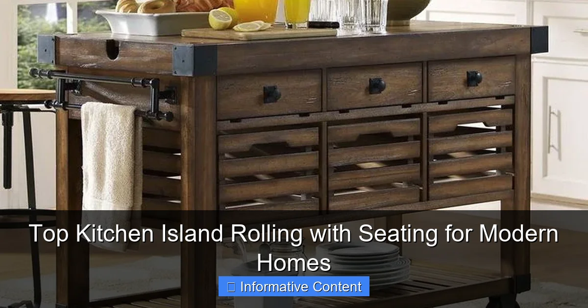 Top Kitchen Island Rolling with Seating for Modern Homes