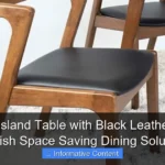 Kitchen Island Table with Black Leather Chairs Stylish Space Saving Dining Solution