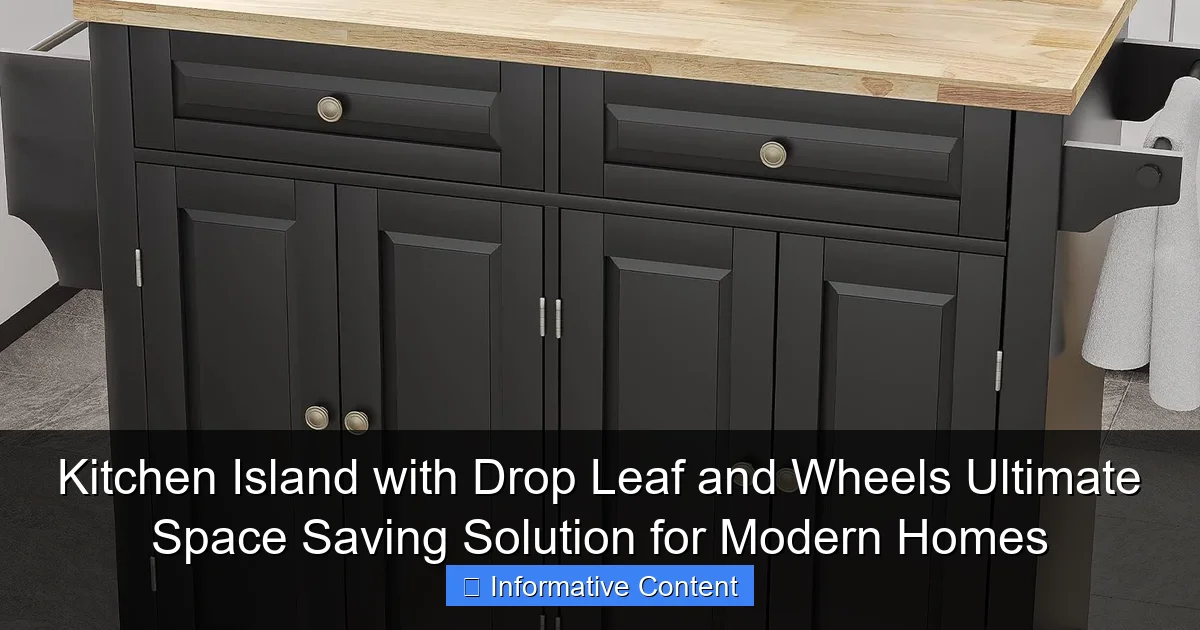 Kitchen Island with Drop Leaf and Wheels Ultimate Space Saving Solution for Modern Homes
