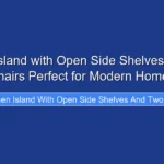 Kitchen Island with Open Side Shelves and Two Chairs Perfect for Modern Homes