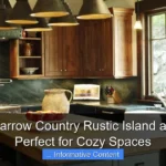 Kitchen Narrow Country Rustic Island and Chairs Perfect for Cozy Spaces