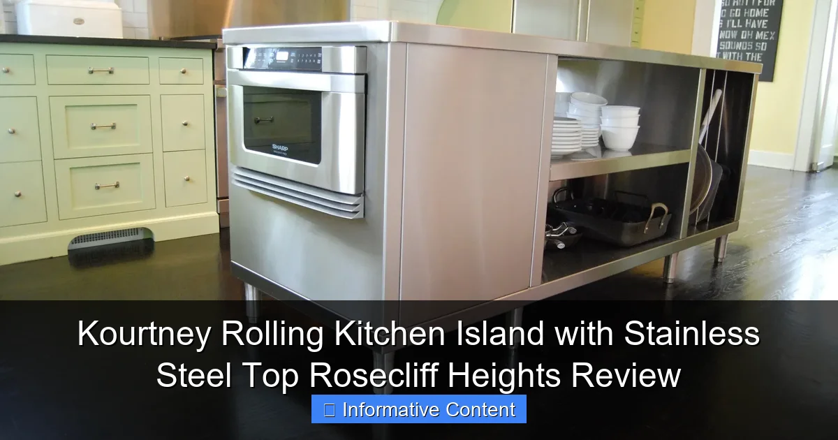Kourtney Rolling Kitchen Island with Stainless Steel Top Rosecliff Heights Review