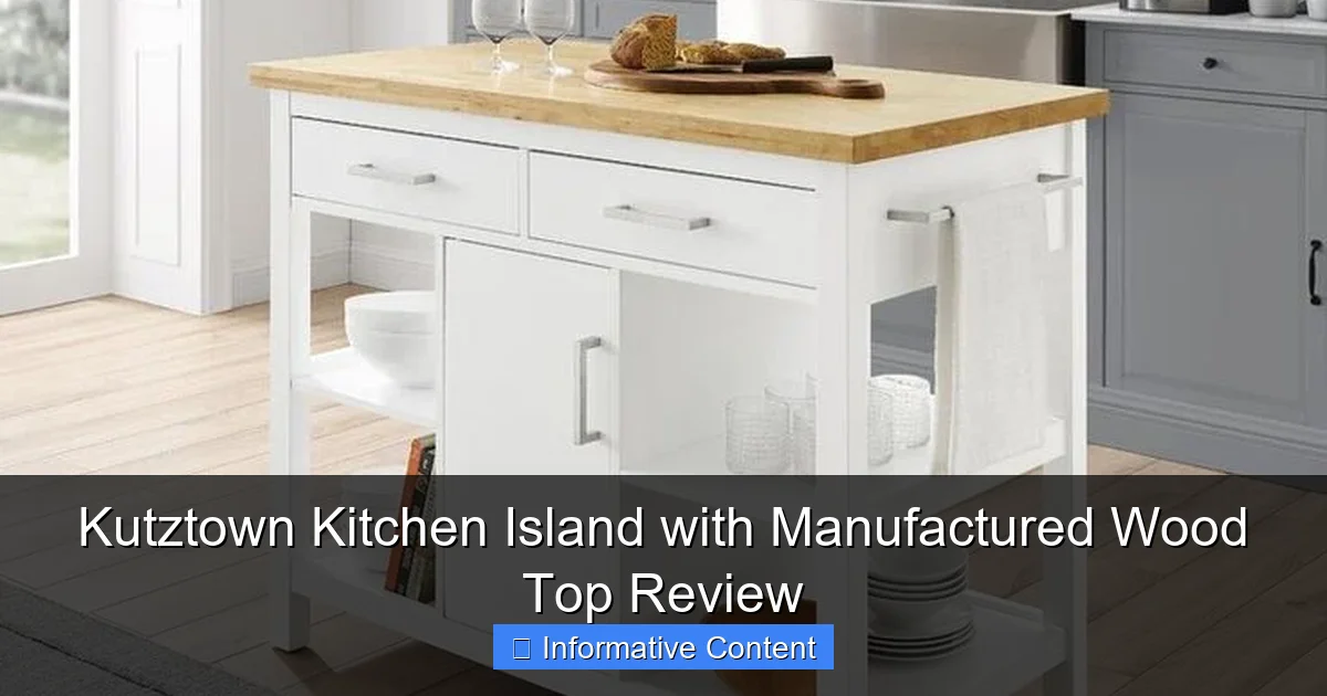 Kutztown Kitchen Island with Manufactured Wood Top Review