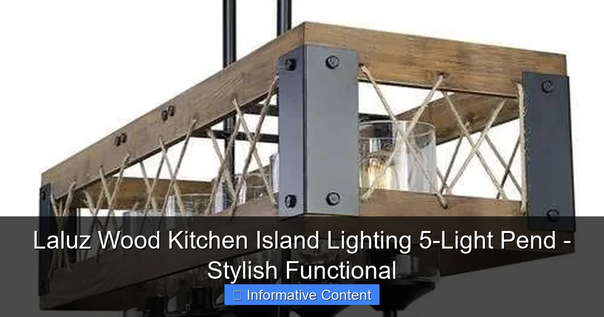 Laluz Wood Kitchen Island Lighting 5-Light Pend - Stylish Functional