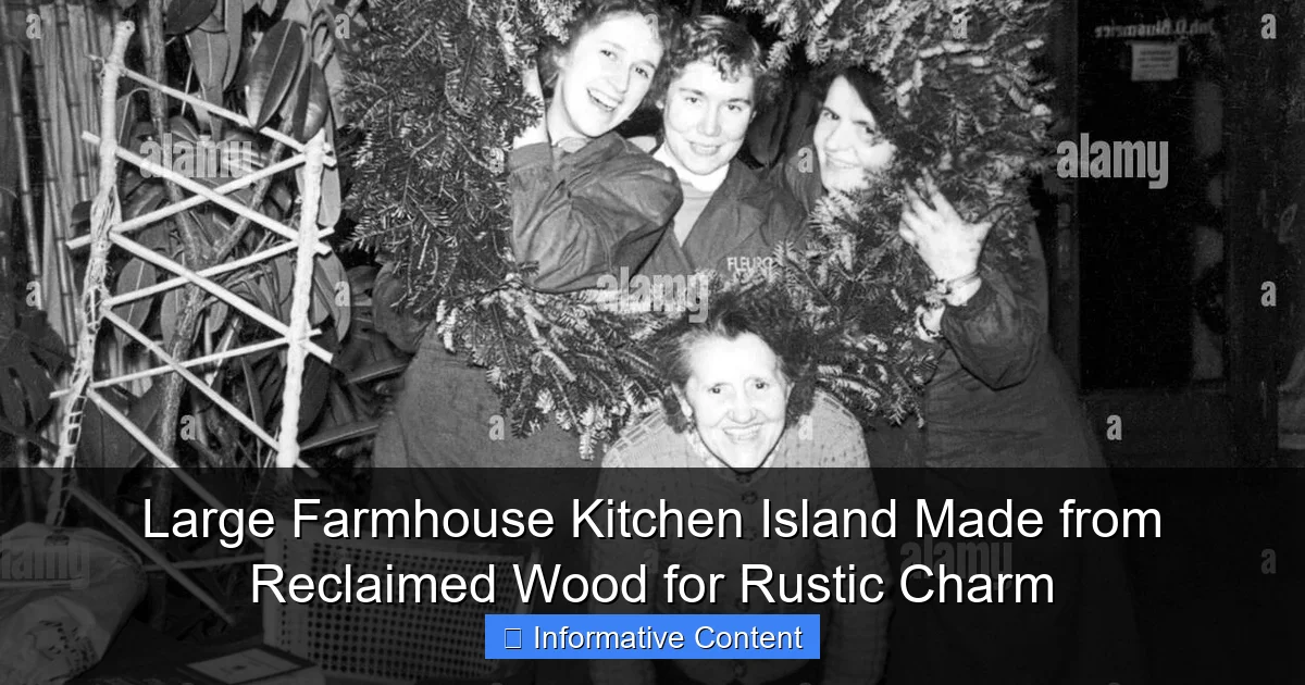 Large Farmhouse Kitchen Island Made from Reclaimed Wood for Rustic Charm