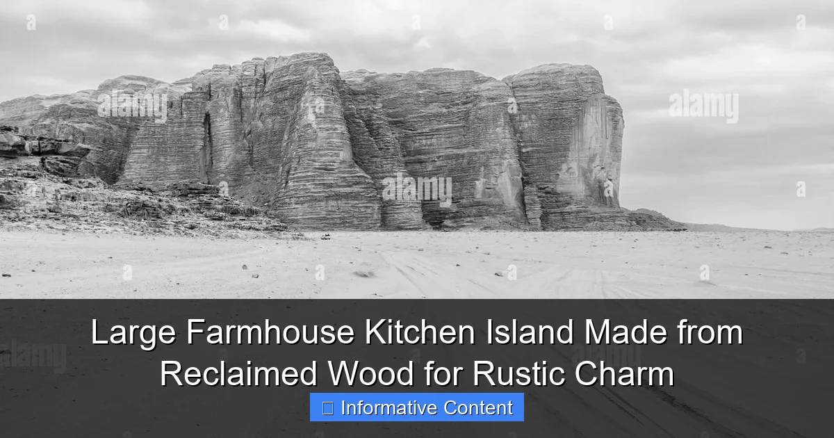Large Farmhouse Kitchen Island Made from Reclaimed Wood for Rustic Charm