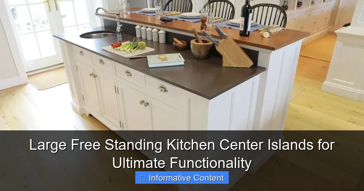 Large Free Standing Kitchen Center Islands for Ultimate Functionality