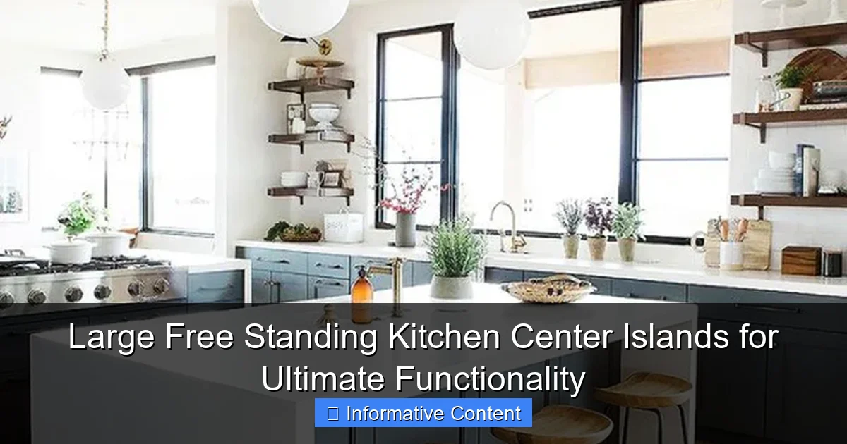 Large Free Standing Kitchen Center Islands for Ultimate Functionality