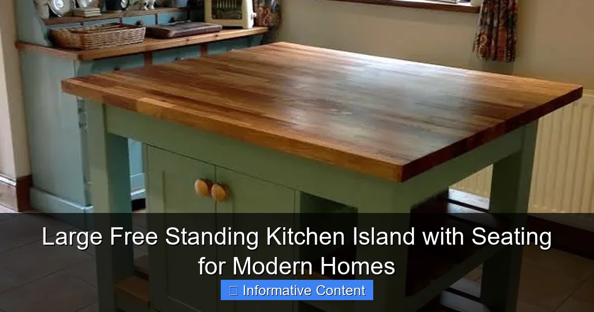 Large Free Standing Kitchen Island with Seating for Modern Homes